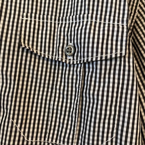 Calvin Klein XL button down, black white plaid - Picture 5 of 9